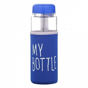 Бутылка для воды My bottle, 500 мл, 19.5x6 см, чехол в комплекте, синяя