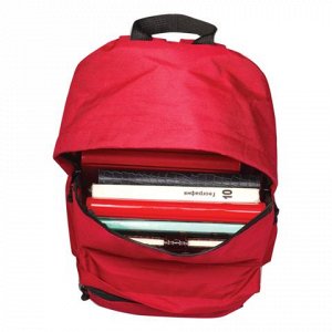 Рюкзак BRAUBERG универсальный, сити-формат, один тон, красны
