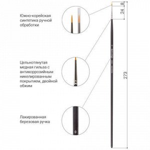 Кисть художественная проф. BRAUBERG ART CLASSIC, синтетика ж