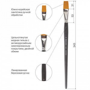 Кисть художественная проф. BRAUBERG ART CLASSIC, синтетика ж