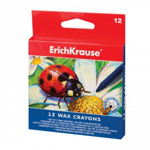 Восковые мелки ERICH KRAUSE 12 цв, картонная упаковка с евро