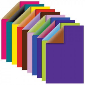 Цветная бумага А4 2-сторонняя мелованная (глянцевая), 10 лис
