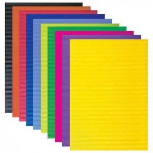 Цветной картон А4 ГОФРИРОВАННЫЙ, 10 цветов, 250г/м2, BRAUBER