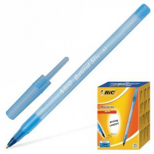 Ручка шариковая BIC Round Stic, СИНЯЯ, корпус голубой, узел