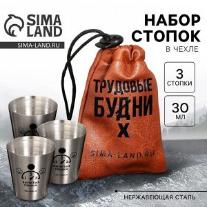 Стопки в чехле «Трудовые будни», набор 3 шт. х 30 мл