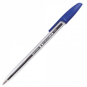 Ручка шариковая BRAUBERG X-333, СИНЯЯ, корпус прозрачный, уз
