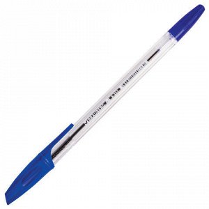 Ручка шариковая BRAUBERG X-333, СИНЯЯ, корпус прозрачный, уз