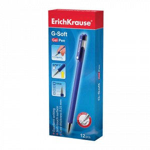 Ручка гелевая ERICH KRAUSE "G-SOFT", корпус синий, игольчаты