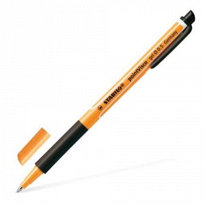 Ручка гелевая STABILO "PointVisco", корпус черно-оранж, толщ