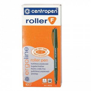Ручка-роллер CENTROPEN, трехгранная, корпус зеленый, узел 0,