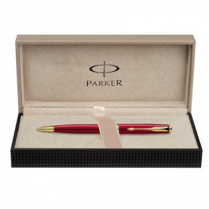 Ручка шариковая PARKER Sonnet Lacquer GT, корпус красный лак