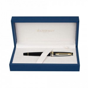 Ручка роллер WATERMAN Expert Black GT, корпус нерж.сталь, по