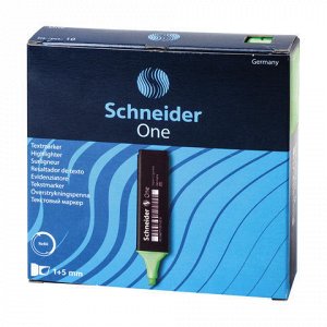 Текстмаркер SCHNEIDER (Германия) ONE, скошенный наконечник 1-5 мм, S151/04, зеленый