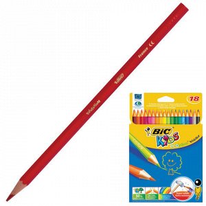 Карандаши цветные BIC "Kids ECOlutions Evolution", 18 цв, пл