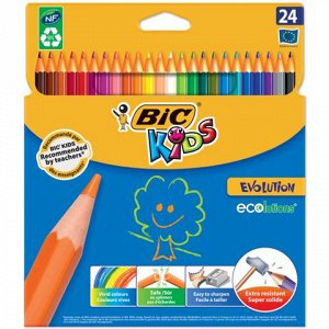 Карандаши цветные BIC "Kids ECOlutions Evolution", 24 цв, пл