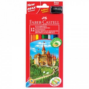 Карандаши цветные FABER-CASTELL "ECO Замок", 12 цв., с точил