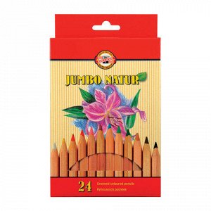 Карандаши цветные утолщенные KOH-I-NOOR "Jumbo natur", 24 цв