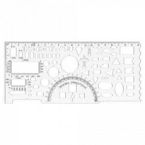 Линейка офицерская 20 см (командирская) ПИФАГОР, прозрачная,