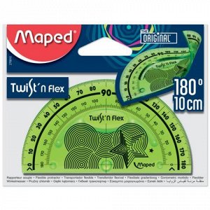 Транспортир 10 см, 180 градусов, пластик, MAPED (Франция) "T