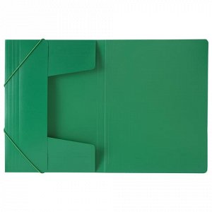 Папка на резинках BRAUBERG Office, зеленая, до 300 листов, 5