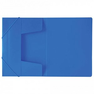 Папка на резинках BRAUBERG Office, синяя, до 300 листов, 500