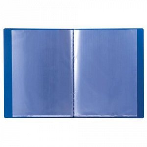 Папка  10 вклад. BRAUBERG Стандарт, синяя, 0,5мм, 221591