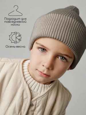 Шапка шлем детская Amarobaby Pure Love Cold вязаная, коричневый