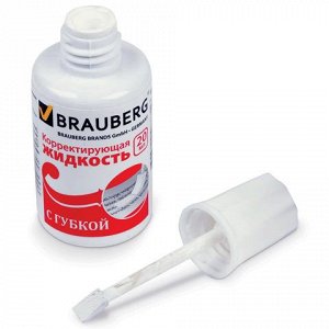 Корректирующая жидкость BRAUBERG "Premium", 20 мл, флакон с