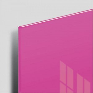 Доска магнитно-маркерная стеклянная, розовая, 45х45см, 3 маг
