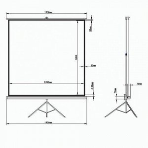 Экран проекционный BRAUBERG TRIPOD, матовый, на треноге, 180