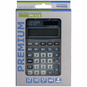 Калькулятор CITIZEN карманный CPC-112WB, 12 разрядов, двойно