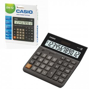 Калькулятор CASIO настольный DH-12-BK-S, 12разряд, двойное п