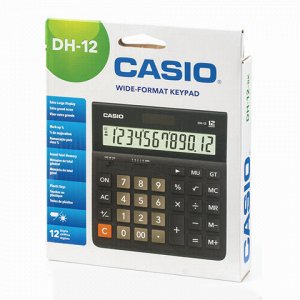 Калькулятор CASIO настольный DH-12-BK-S, 12разряд, двойное п
