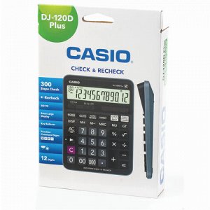 Калькулятор CASIO настольный DJ-120DPLUS-W, 12разряд, двойно