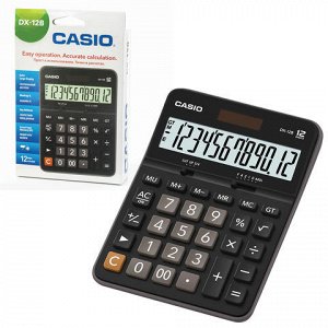 Калькулятор CASIO настольный DX-12B-W, 12 разрядов, двойное