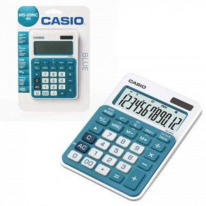 Калькулятор CASIO настольный MS-20NC-BU-S, 12 разряд, двойно