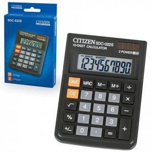 Калькулятор CITIZEN настольный SDC-022S, 10 разрядов, двойно