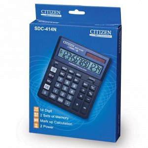 Калькулятор CITIZEN настольный SDC-414N, 14 разрядов, двойно