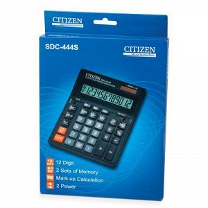 Калькулятор CITIZEN настольный SDC-444S, 12 разрядов, двойно