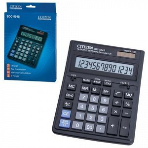 Калькулятор CITIZEN настольный SDC-554, 14 разрядов, двойное