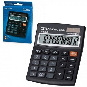 Калькулятор CITIZEN настольный SDC-812BN, 12 разрядов, двойн
