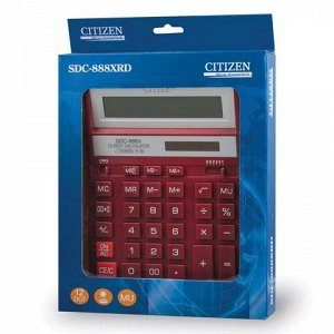 Калькулятор CITIZEN настольный SDC-888ХRD, 12 разрядов, двой