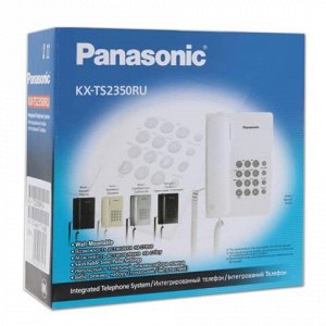 Телефон PANASONIC KX-TS2350RUW, белый, повторный  набор, тон