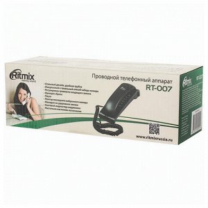 Телефон RITMIX RT-007 black, световая индикация звонка, мело