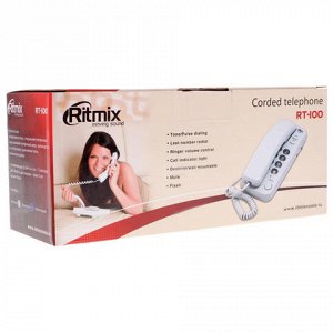 Телефон RITMIX RT-100 ivory, световая индикация звонка, откл