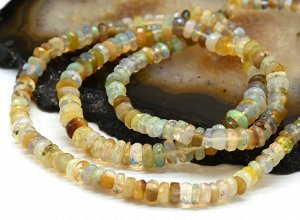 Украшение из Опала огранка рондель 3-5мм, 46см, 9,1г