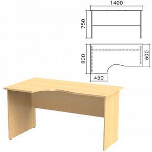 Стол письменный эргономичный "Канц" (ш1400*г800*в750 мм), ле