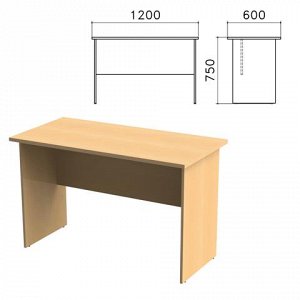 Стол письменный "Монолит" (ш1200*г600*в750 мм), цвет бук, СМ