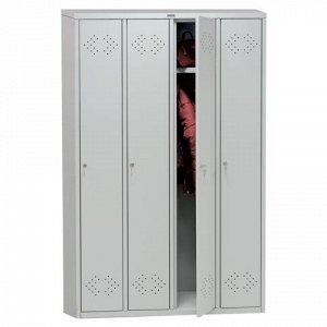Шкаф металлический для одежды ПРАКТИК "LS-41" четырехсекцион