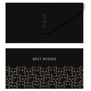 Конверт для денег MESHU "Best wishes", 85*164мм, мат. ламинация, фольга